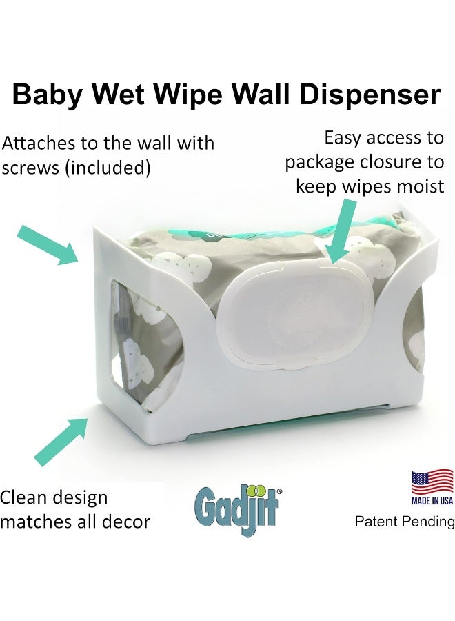 Gadjit Wet Wipes-Baby Wipe Wall Dispenser (2 Pack-WHITE) - Image 4